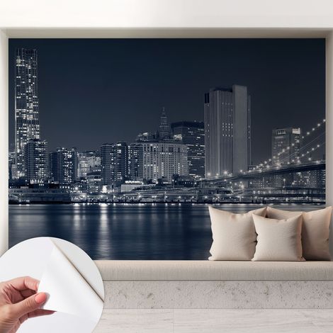 Fotomurale adesivo stickers - per camera da letto - per corridoio - decorazione casa moderna Città notturna 208x146 cm (1/5)