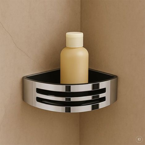 Panier de douche d&39angle AquaCraft 400 40000101-00 insert blanc amovible, chromé