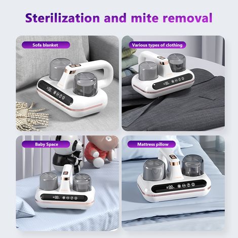 Aspirateur de matelas professionnel sans fil, rechargeable et portable pour un nettoyage en profondeur, alimenté par la lumière UV-C et la technologie ultrasonique. (1/5)