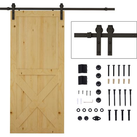 Kit porte coulissante galandage 35-45mm 1m 100kg acier brun foncé