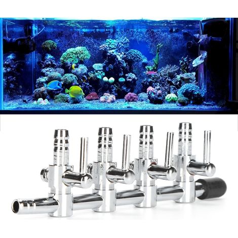 Distributeur de Tuyaux en Acier Inoxydable pour Aquarium Régulateur d'Air à 4 Têtes pour Pompe à Oxygène (1/5)