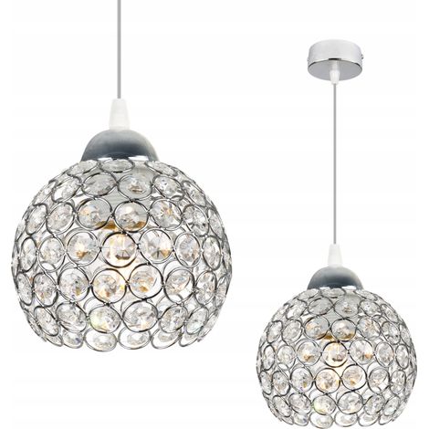 LÁMPARA COLGANTE CROMADA LÁMPARA DE TECHO CRISTAL (1/5)