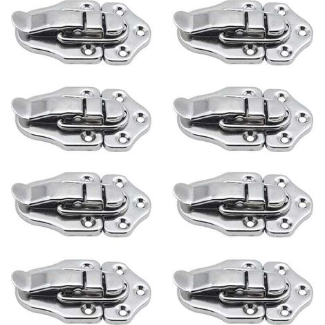 8 Fermoir à bascule loquets Verrou à bascule Fermeture a Levier Fermeture pour coffret à bijoux Coffrets Cadeaux Coffre à Outils valise et Coffre - Argent (1/4)