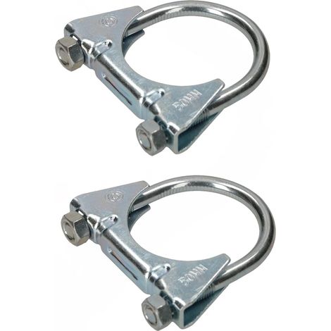 Kotarbau – Lot de 2 colliers de serrage 50 mm – Acier galvanisé résistant aux acides – Pour montage tuyaux et mâts – Fixation robuste (1/5)
