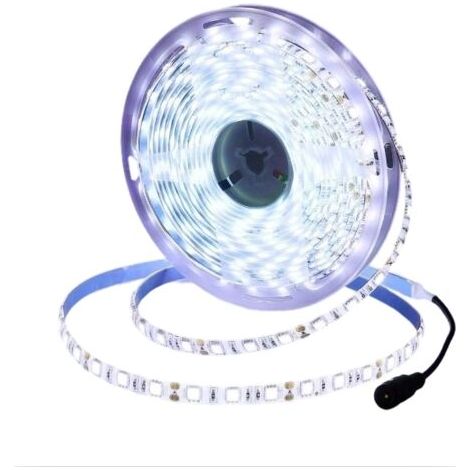 Bande lumineuse LED 12V, lumière blanche froide 6500K, flexible de 5 mètres, 300 perles LED, SMD 5050, étanche IP65 (1/5)