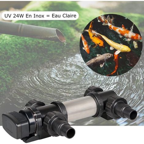 U.V INOX Stérilisateur - Clarificateur ( Ultra Violet ) 24W Pour Bassins De Jardin De Plus De 10 m³ (1/5)