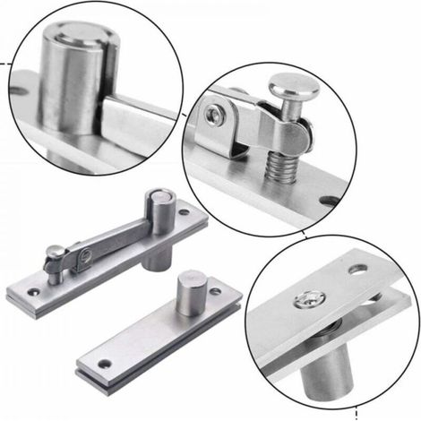 Charnière de porte, rotation à 360 degrés, charnières à axe de porte cachées, charnière de porte à pivot cachée, charnière à pivot pour portes en bois, acier inoxydable pour armoires, penderies (1/3)