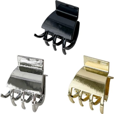 Lot de 3 pinces requin métal tendance pour queue de cheval haute, accessoires cheveux pour femmes et filles (1/5)