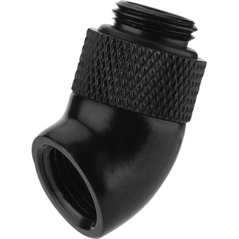 45°-Winkel-Drehadapter mit G1/4"-Gewinde für CPU-Flüssigkeitskühlung, Schwarz (1/5)
