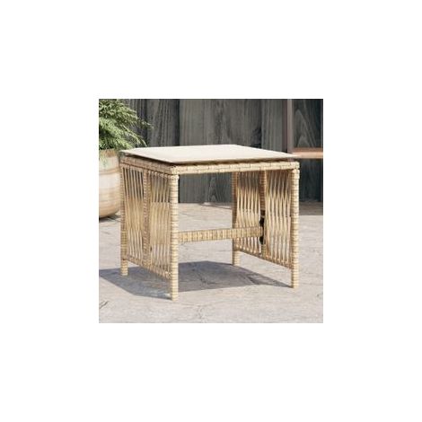Tabourets de jardin avec coussins 4 pcs beige 41x41x36 rotin (1/5)