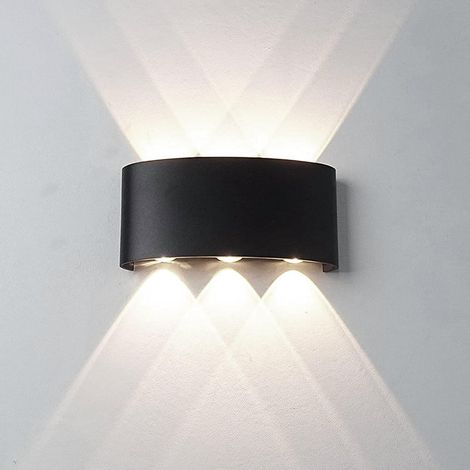 APPLIQUE MODERNA LUCE A LED LAMPADA DA PARETE MURO DA 16W PER ESTERNO NERO LUCE NATURALE 4000K (1/4)
