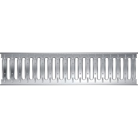 MEA – Grille passerelle en acier galvanisé 1m – Classe de charge A15 – Largeur 12,2 cm – Hauteur 2 cm – Pour caniveaux 100 mm