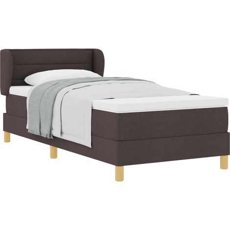 Maison Exclusive - Lit à ressorts avec matelas Marron foncé 80 x 200 cm tissu