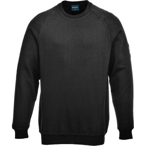 Sudadera ignífuga y antiestática manga raglán FR12 XL Negro