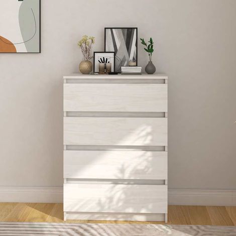 vidaXL Armario auxiliar madera maciza de pino blanco 60x36x84 cm (1/5)
