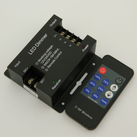 Variateur à variation continue par signal PWM, télécommande sans fil, variateur à 11 touches avec boîtier métallique, variateur monochrome haute puissance.