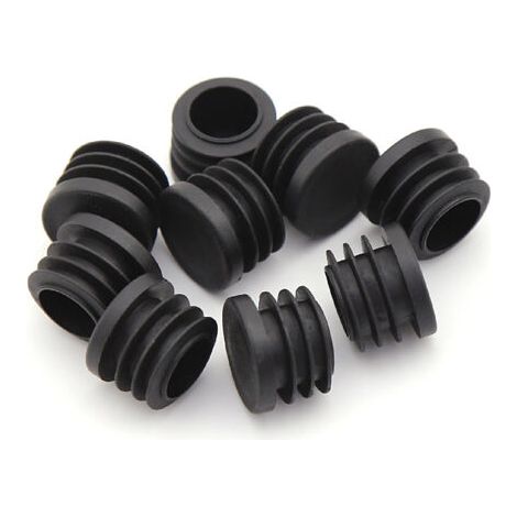 royaluxe-Bouchon en Plastique Rond, 20 pièces Bouchon d'extrémité de Tube Noir Bouchon de Chaise Glisse de Meubles /Jambe Tuyau Couvercle Insert 25mm (1/4)