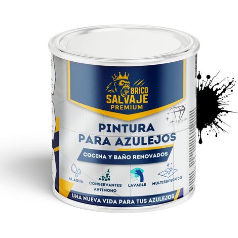 Pintura para Azulejos de Baño y Cocina Brillante Obsidiana 4 L al agua