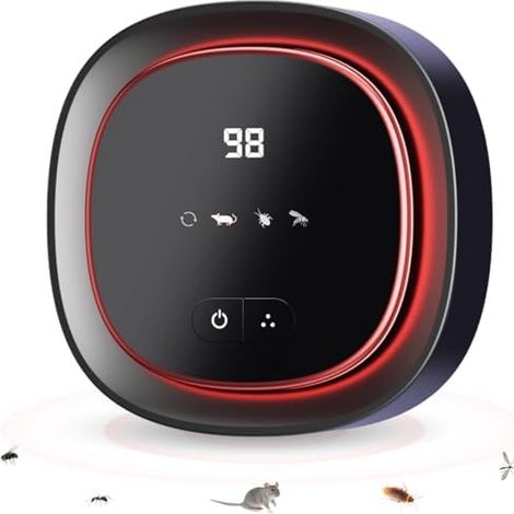 Ultrason Souris et Rats, 4 Modes Repulsif Rats Puissant, 360° Ultrasons pour Rongeurs Intérieur, 300 M² Répulsif Moustiques Cafards Insectes, Rongeurs, Mouches -