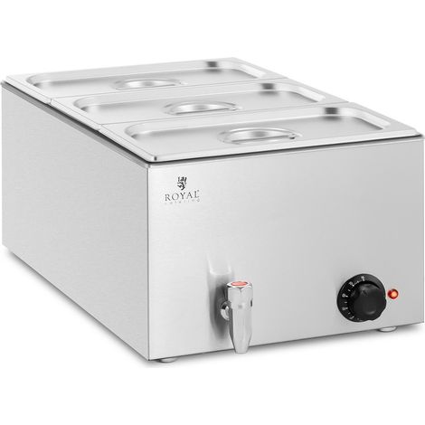 Scaldavivande bagnomaria bagnomaria professionale bagnomaria 600 watt 3 x GN 1/3 rubinetto di scarico 140004219