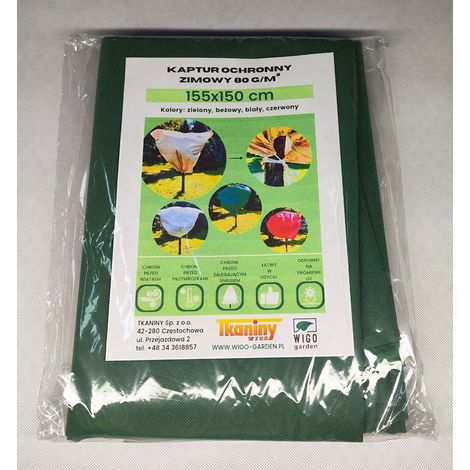 Capucha protectora de invierno para bolsa agrícola color oliva, 155x150cm, 5 unidades. (1/3)