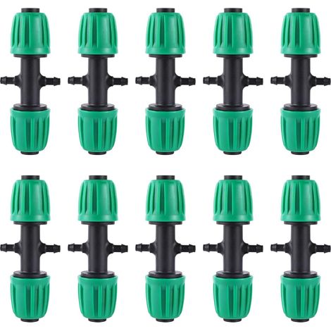 10 Raccord Tuyau Irrigation, 2 Voies 1/2 Vers 4 Canaux 1/4, Anti-chute Pour Jardin