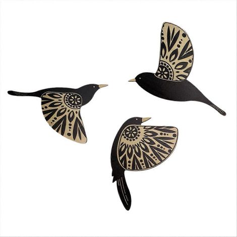 Décoration murale en bois représentant un oiseau volant, style gothique vintage, cadeau (1/5)