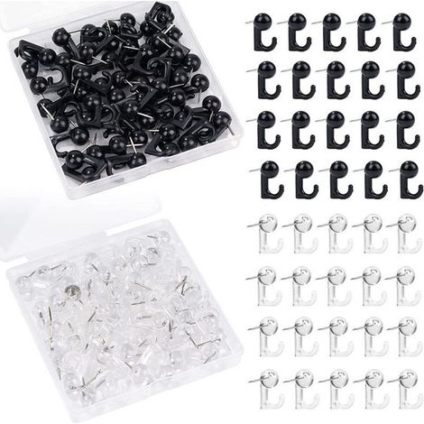 100 crochets muraux, ronds, 24 mm, charge 9 kg, pour cloisons sèches et bois (1/5)