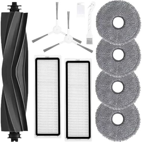 Applicable Kit d'Accessoires de Rechange Compatible Avec Dreame Bot L10 Prime/Pro - Aspirateur Robot, Brosse en Caoutchouc, Filtre HEPA, Brosse Latérale, Chiffon (1/5)
