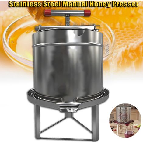 Presse à miel manuelle en acier inoxydable 304, grande capacité 10 L - Résistante aux éclaboussures et à la rouille, idéale pour l'extraction de miel , pour la maison et la ferme.