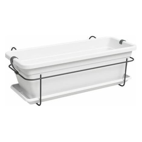 ARTEVASI Jardinière VENEZIA balcon KIT - 50 ma - Blanc - 50 x 29 x 17,5 cm (1/4)