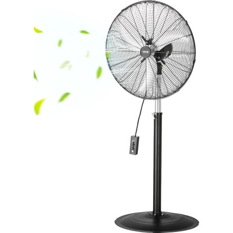 VEVOR Ventilatore da Pavimento, Ventilatore Oscillante da 24 pollici Girevole a 85 Gradi, Altezza Regolabile con 3 Velocita Regolabili, Alta Potenza per Camera da Letto, Soggiorno, Casa, Ufficio