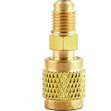 Zylindrischer Adapter für Klimaanlagen – Kupfer – 7 x 4 x 4 cm – Kompatibel mit R22, R134a, R32 und R410a – 1 Stück (1/5)