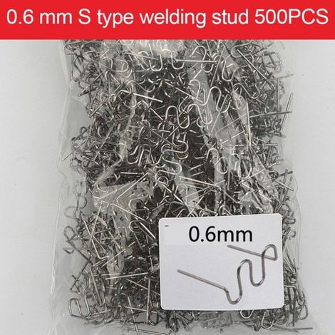 Agrafes ondulées S,pour carrosserie de pare-chocs de voiture,Kit de réparation d'agrafeuses en plastique-0,6 mm Wave 500PCS
