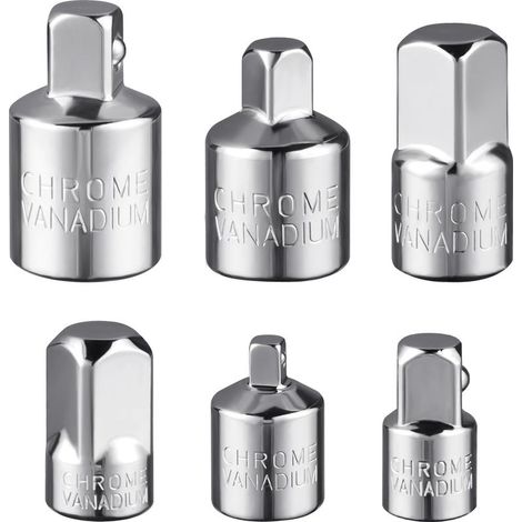 Jeu d’adaptateurs de Douilles, 6 Pièces Adaptateur à Cliquet Réducteur de Douille 1/2" à 3/8",3/8" à 1/2",3/8" à 1/4",1/4" à 3/8",1/2" à 1/4",1/4" à 1/2" pour Cliquets à écrous, Douilles (1/5)