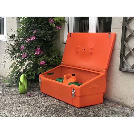 Coffre de jardin 100l avec grenouillères et cadenas- plast'up rotomoulage (1/3)