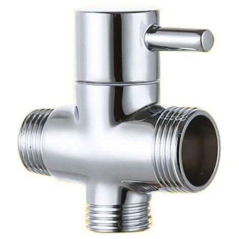 Vanne de dérivation 3 voies en laiton chromé – Filetage mâle 20 mm et 25 mm – Installation facile pour contrôle du flux d'eau (1/5)