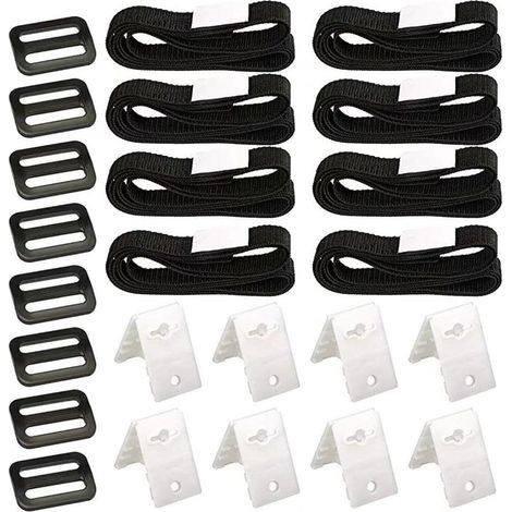 Fixing Kit for Solar Pool Tarpaulin, Fixing Straps and Clips and Buckles, Solar Pool Cover Strap Kit, Universal Pool Cover for Swimming Pool Tarpaulin (8 Pieces) (1/5)