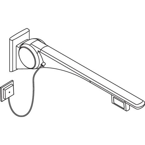 HEWI 802.50.42760 DR Poignée rabattable de soutien Basic, 850 mm, droite (1/2)