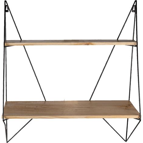 Étagère murale en fer noir support de rangement suspendu pour maison 60 x 20 x 70 cm - PANGIVO (1/3)