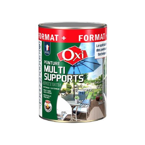 Peinture extérieure multi-supports satin 3 litres – Gris anthracite RAL 7016 – Anticorrosion pour fer et microporeuse pour bois – OXI
