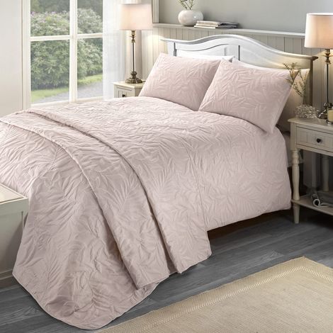 Housse de Couette en Relief Rose pâle Lit Simple 140 x 200 cm Doux au Toucher (1/3)