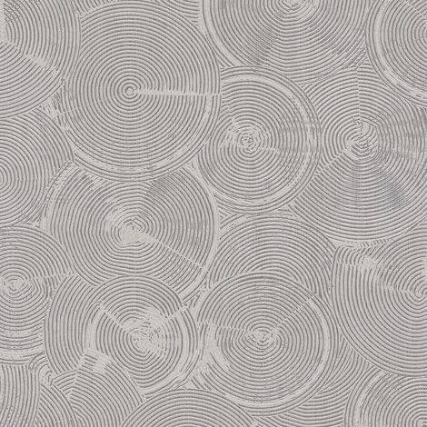 Graphic wallpaper wall Profhome 379002 non-woven wallpaper slightly textured with graphical pattern shiny grey silver 5.33 m2 (57 ft2) (1/5)