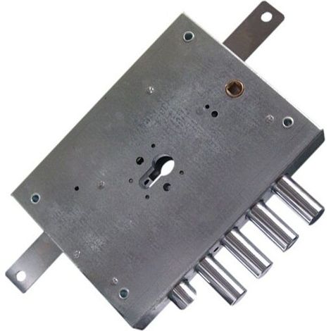 Serrure électrique 3 points à larder – Entraxe 73 mm – Course des pênes 42 mm – Pour cylindre européen – Dimensions 150.5 x 206 mm – Dierre (1/5)