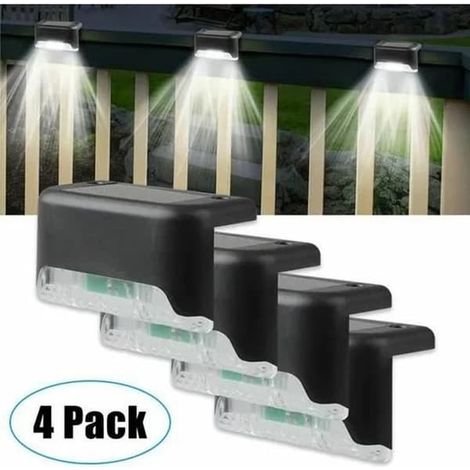 Lampe solaire d'extérieur - Lot de 4 - Blanc chaud - Étanche - Allumage automatique (1/4)