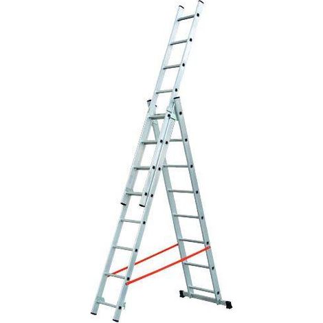SCALA TRASFORMABILE TRIPLA 8GRADINI 3 ELEMENTI ALLUNGABILE ACCIAIO MODULA GIERRE