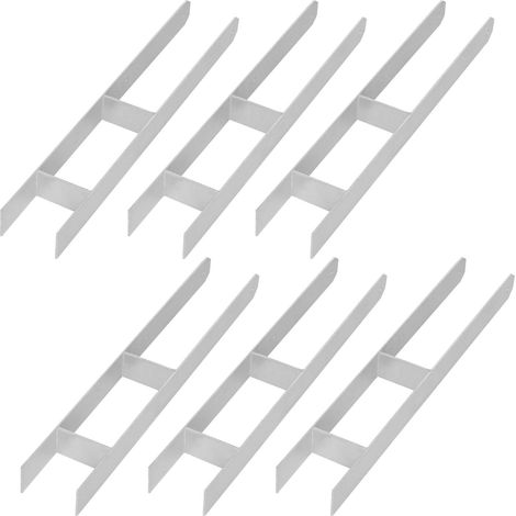 KOTARBAU® H-Säulenfuß für Einbetonierkonsole, verzinkter Stahlanker, 90 mm, 6er Set (1/5)
