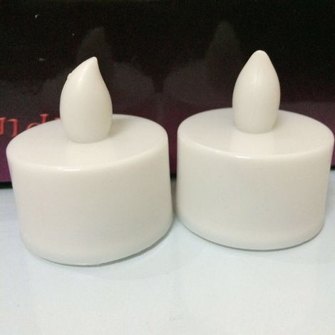 Lot de 24 bougies électroniques LED sans flamme, bougies chauffe-plat LED pour anniversaire, fêtes, ambiance de chambre, coquillage blanc et lumière jaune (1/5)