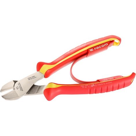 Alicate de corte diagonal - 18 cm - FACOM - Alto rendimiento - Aislado 1000 V - 192A.18VE