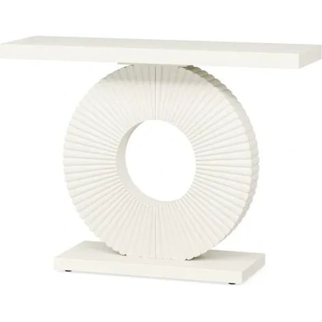 Mesa consola blanca de MDF y metal 100 x 30 x 78 cm HOMVRA (1/5)